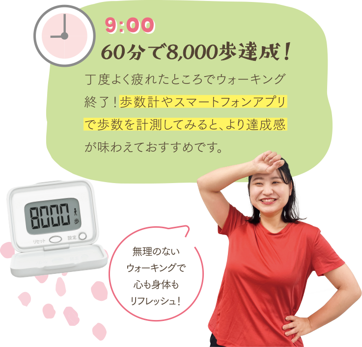 60分で8,000歩達成！