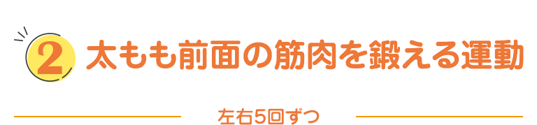 太もも前面の筋肉を鍛える運動