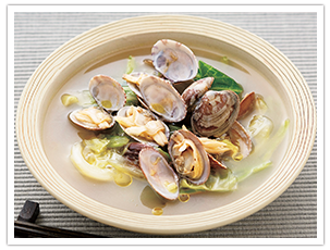 旨味アップ!あさりときゃべつのスープ