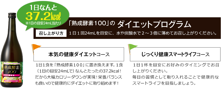 「熟成酵素100」のダイエットプログラム
