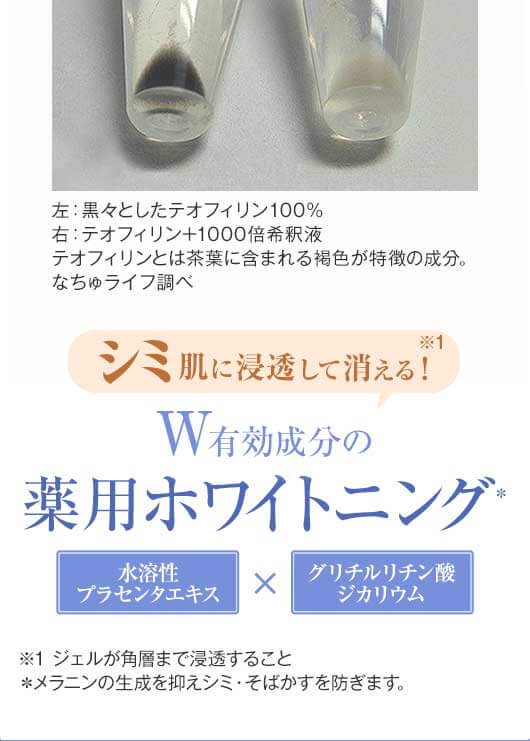シミ肌に浸透して消える!W有効成分の薬用ホワイトニング