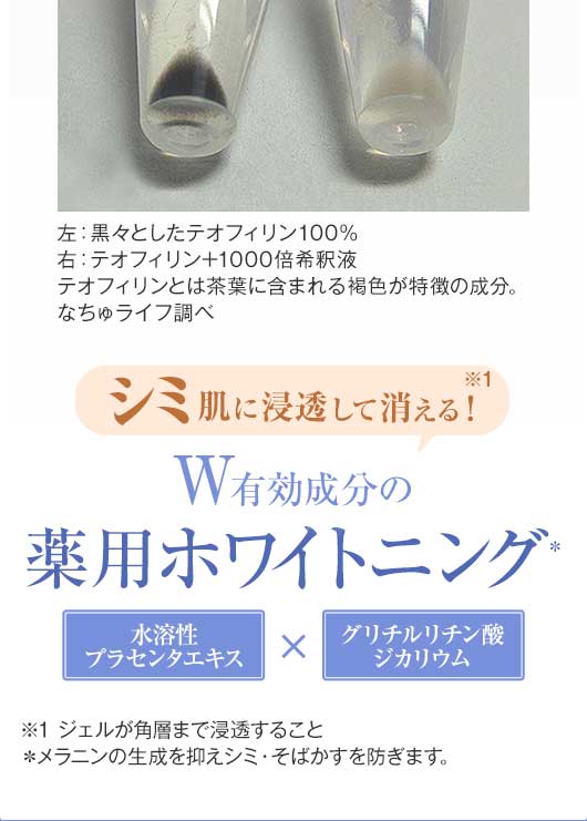 シミ肌に浸透して消える!W有効成分の薬用ホワイトニング