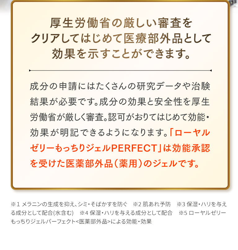 厚生労働省の厳しい審査をクリアしてはじめて医療部外品として効果を示すことが出来ます。