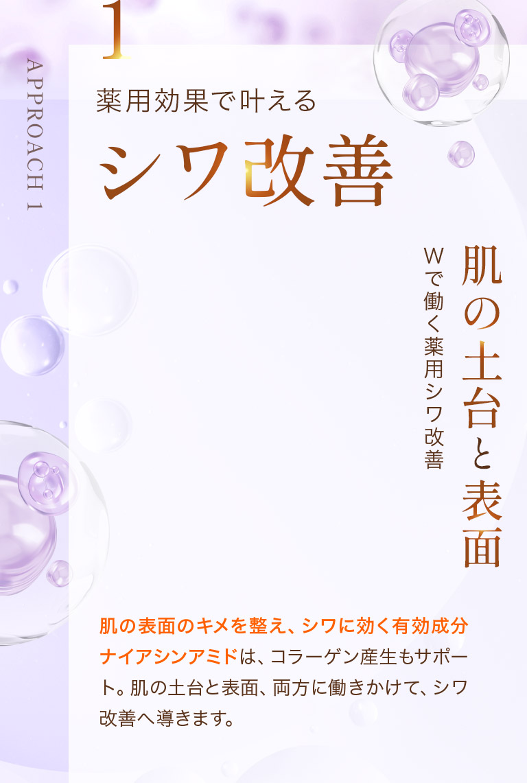 1 薬用効果で叶えるシワ改善